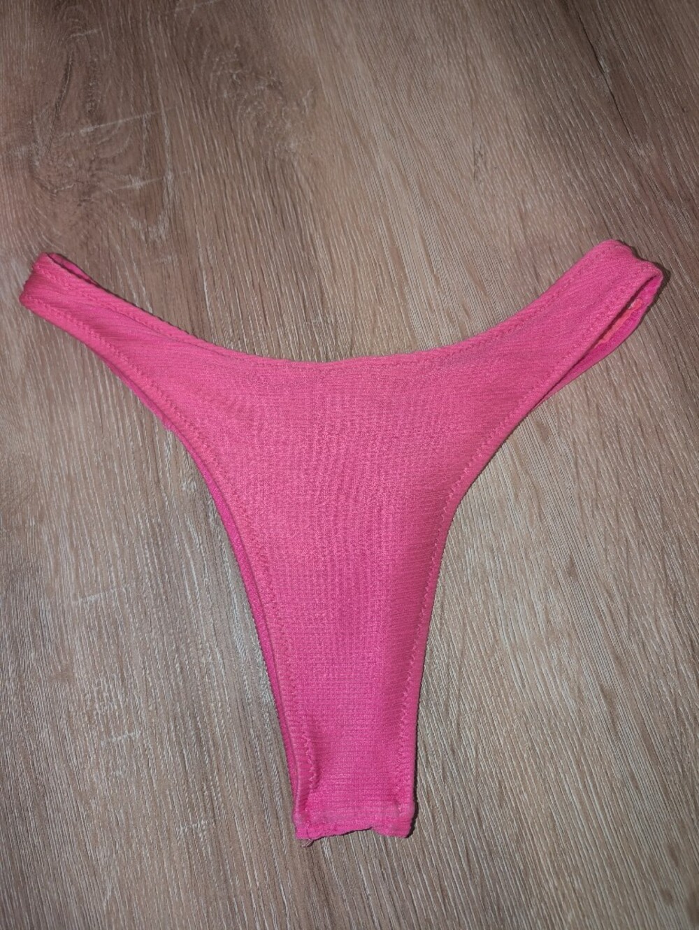 Hot Pink Ribbed Bikini Bottom - Picture 2 of 4